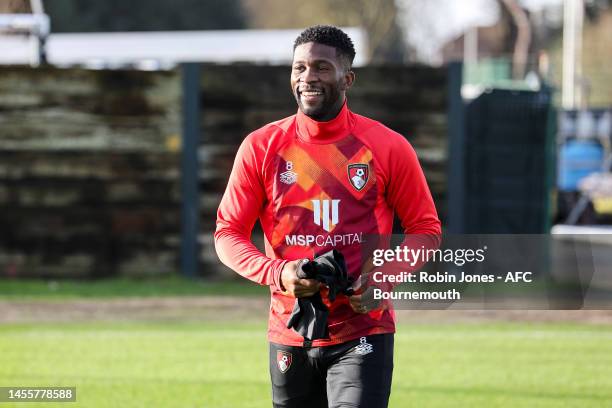 Jefferson Lerma of Bournemouth during a training session at Vitality Stadium on January 11, 2023 in Bournemouth, England.