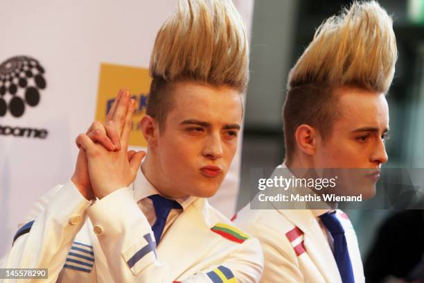 Jedward attends 'the Dome 62' at Colosseum Theater on June 1, 2012 in Essen, Germany.