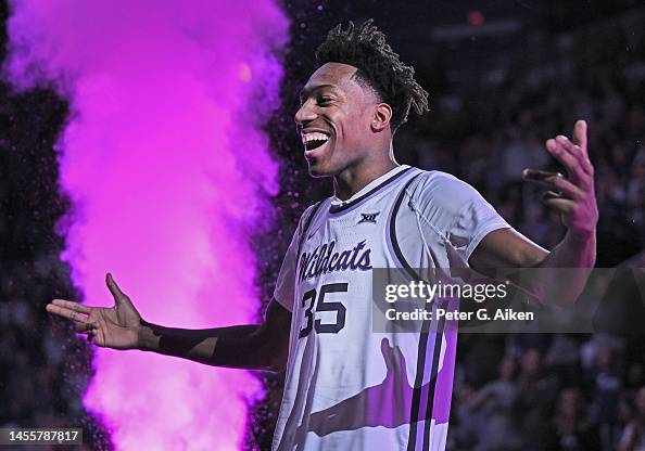 Nae'Qwan Tomlin of the Kansas State Wildcats is introduced before a ...