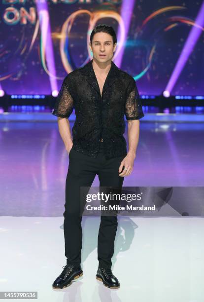 Joey Essex attends the "Dancing On Ice" Series 15 Photocall at ITV Studios, Bovingdon on January 11, 2023 in London, England.