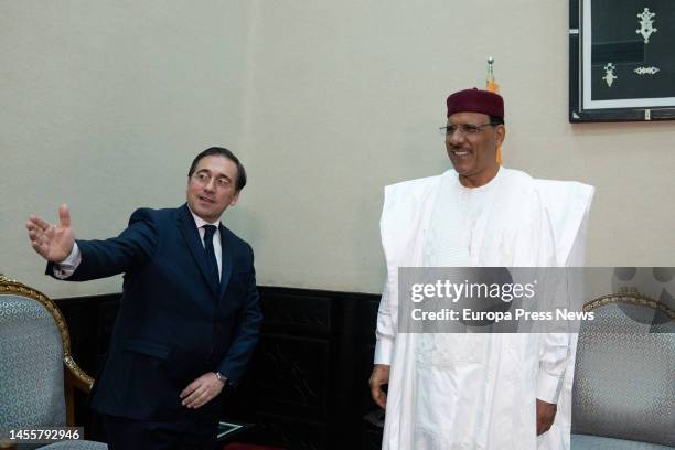 The Minister of Foreign Affairs, European Union and Cooperation, Jose Manuel Albares , meets with the President of the Republic of Niger, Mohamed...