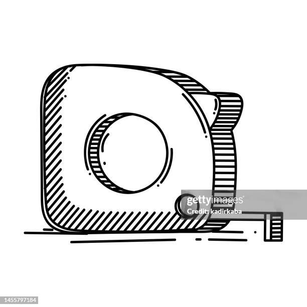 measuring line icon, sketch design, pixel perfect, editable stroke. - meter unit of length stock illustrations