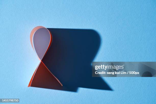 red aid ribbon with long shadow,malaysia - world aids day stock pictures, royalty-free photos & images