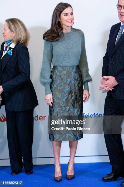 Queen Letizia of Spain attends the "Promociona Project" Event at Ifema on January 11, 2023 in Madrid, Spain.