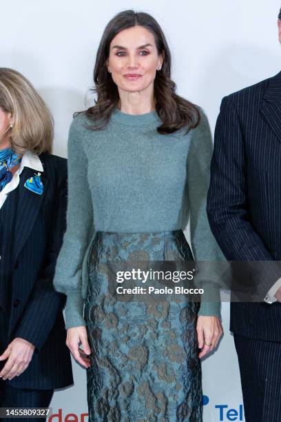 Queen Letizia of Spain attends the "Promociona Project" Event at Ifema on January 11, 2023 in Madrid, Spain.