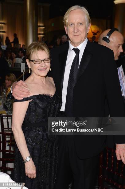 71st ANNUAL GOLDEN GLOBE AWARDS -- Pictured: Actress Dianne Wiest and producer T-Bone Burnett attend the 71st Annual Golden Globe Awards held at the...