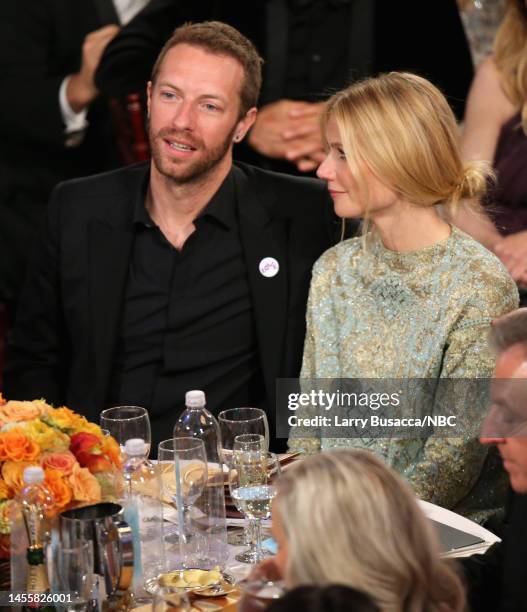 71st ANNUAL GOLDEN GLOBE AWARDS -- Pictured: Singer Chris Martin and actress Gwyneth Paltrow attend the 3rd annual Sean Penn at the 71st Annual...