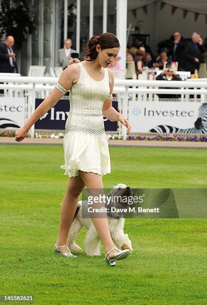Britain's Got Talent winners Ashleigh Butler and Pudsey the Dog attend Investec Derby Day at the Investec Derby Festival, the first official event of...