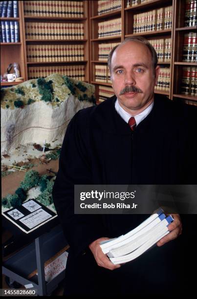 Los Angeles Superior Court Judge Roger W. Boren is the presiding judge of the 'Twilight Zone' Court Trial involving a 1982 helicopter crash filming...