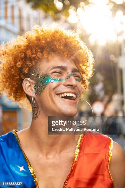 brazil carnaval portrait - brazil body paint stock pictures, royalty-free photos & images