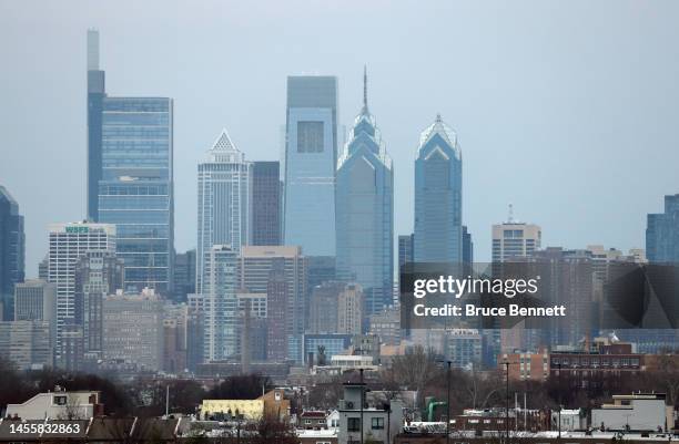 Scenic view of Philadelphia prior to the game between the Philadelphia Flyers and the Washington Capitals at the Wells Fargo Center on January 11,...