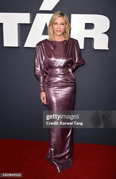 Cate Blanchett attends the UK Premiere of "TÁR" at Picturehouse Central on January 11, 2023 in London, England.