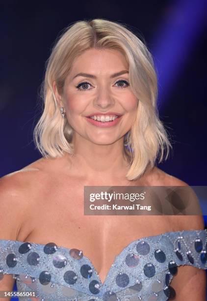 Holly Willoughby attends the "Dancing On Ice" Series 15 Photocall at ITV Studios on January 11, 2023 in Bovingdon, England.