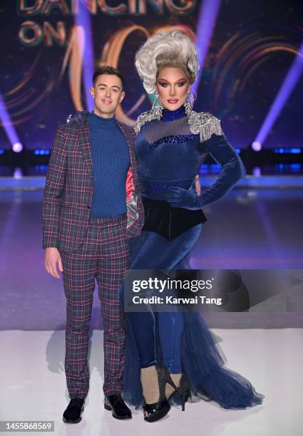 Colin Grafton and The Vivienne attend the "Dancing On Ice" Series 15 Photocall at ITV Studios on January 11, 2023 in Bovingdon, England.