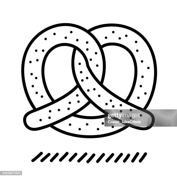 pretzel doodle 5 - pretzel stock illustrations
