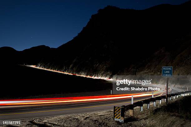 car light trails - angeles crest highway stock pictures, royalty-free photos & images