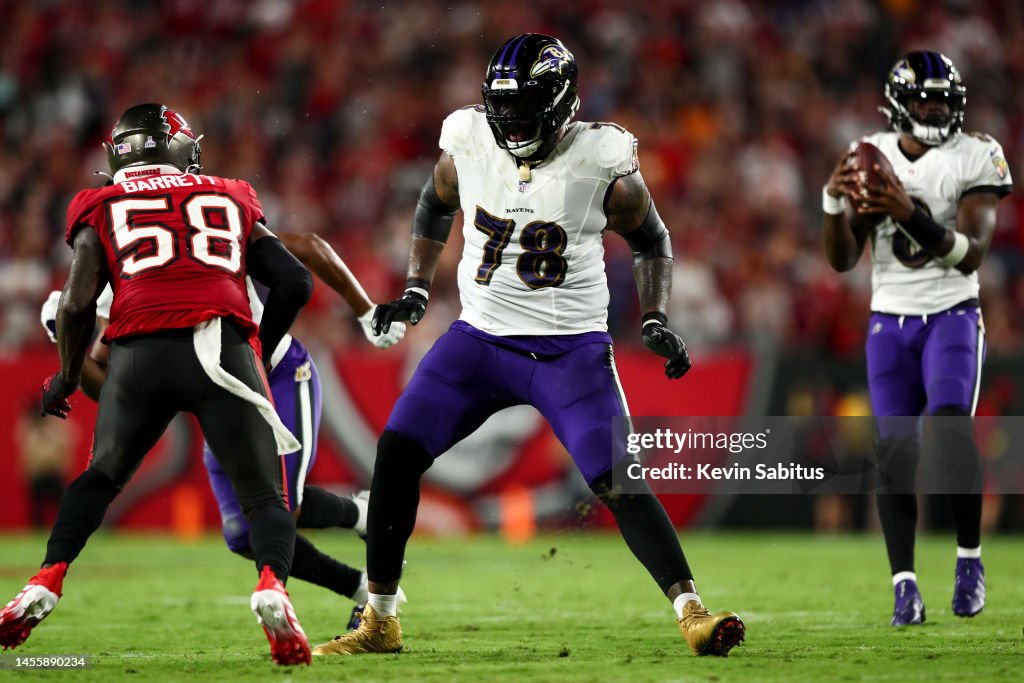 Morgan Reeves Nfl Morgan Moses of the Baltimore Ravens blocks during an NFL football ...