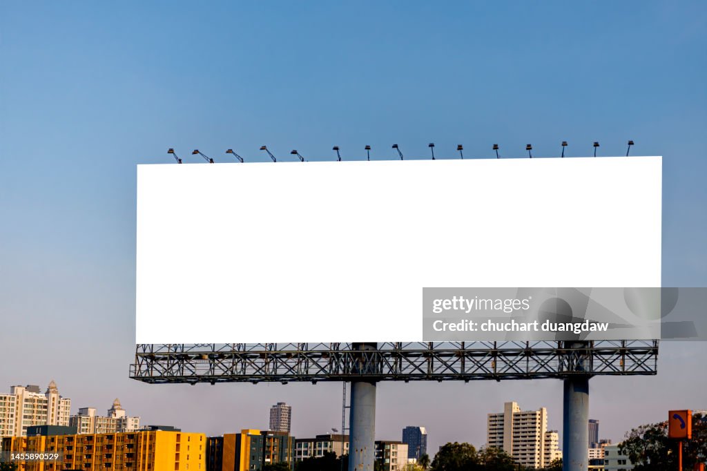 Billboard blank advertising banner media display on the highway