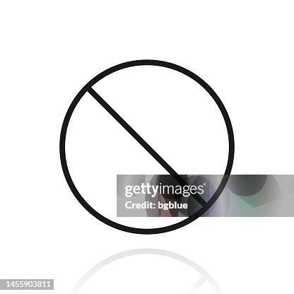 Prohibition. Icon with reflection on white background Prohibition. Icon with reflection on white background