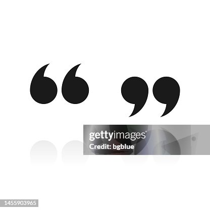 Quotation marks. Icon with reflection on white background Quotation marks. Icon with reflection on white background