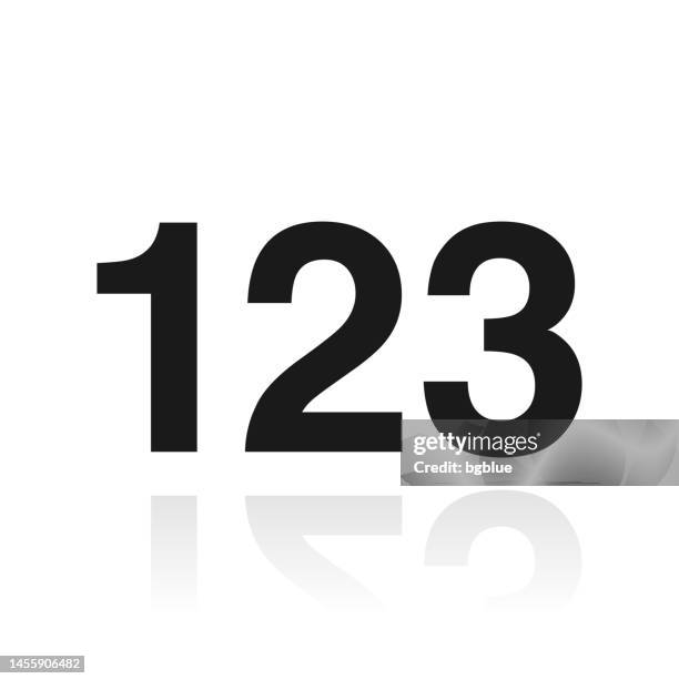 123 Numbers One Two Three Icon Sticker On Gray Background