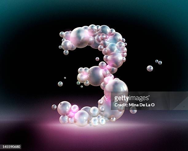 bubbles number 3 - third stock illustrations