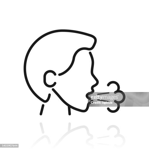 cough. icon with reflection on white background - mucus stock illustrations