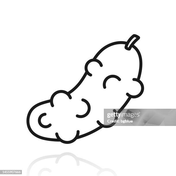 pickle. icon with reflection on white background - pickle stock illustrations