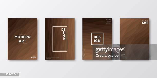 brochure template layout, brown cover design, business annual report, flyer, magazine - sine wave stock illustrations