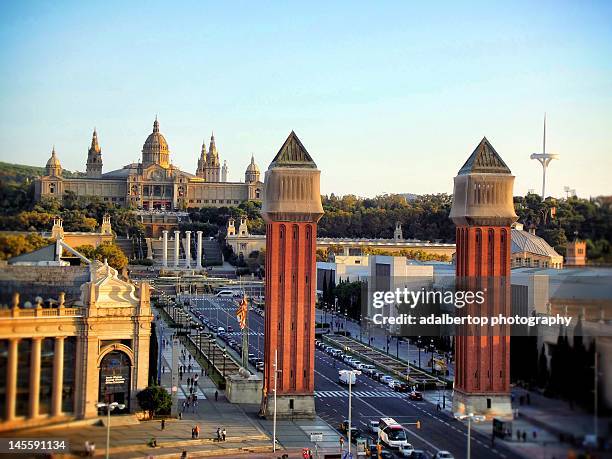 palau nacional de montjuic. barcelona. spain - adalbertop stock pictures, royalty-free photos & images