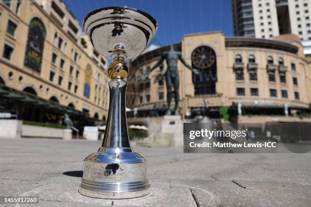 General view of the ICC Womens U19 T20 World Cup Trophy during the Captain's Photocall at Nelson Mandela Square prior to the ICC Women's U19 T20...