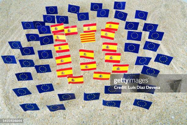 catalonia is a spanish autonomous community, considered a historical nationality. - political leaders vote in the eu referendum stock pictures, royalty-free photos & images