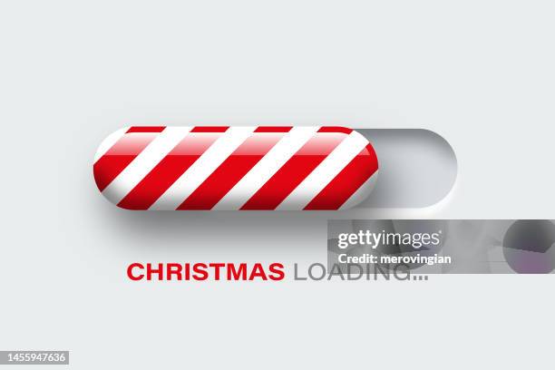 christmas candy cane progress bar - loading bar icon stock illustrations