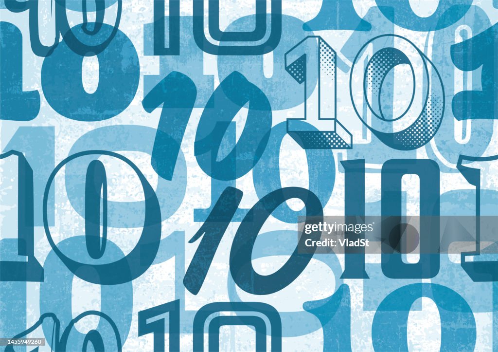 Numéro Dix Modèle sans couture Typographie numérique Contexte