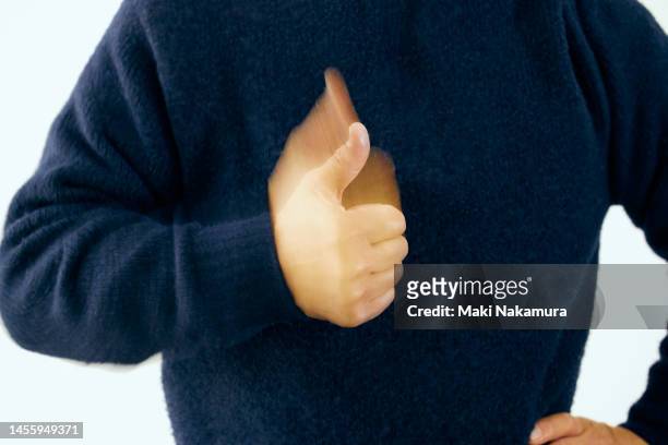 the will is expressed by the movement of the hands. - 調布 stockfoto's en -beelden