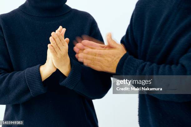 the will is expressed by the movement of the hands. - 調布 stockfoto's en -beelden