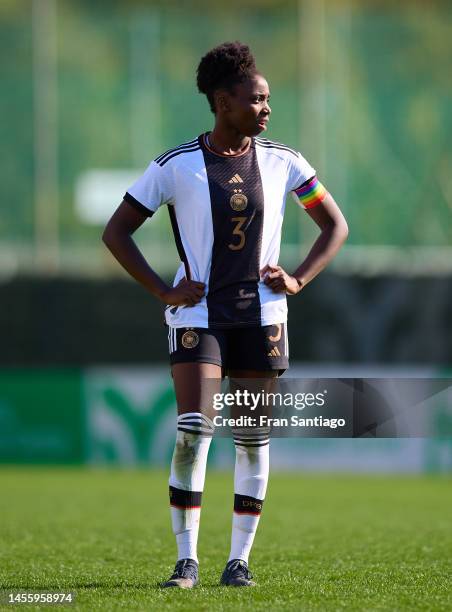 Emily Wallrabenstein of Germany looks on during an International Friendly match between Spain U17 and Germany U17 at Marbella Football Center on...