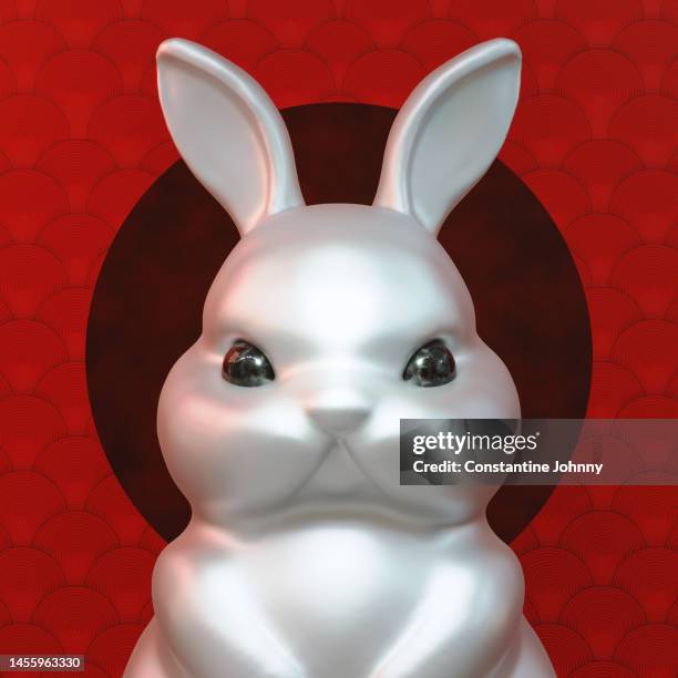 chinese new year. year of the rabbit. - year of the rabbit photos et images de collection