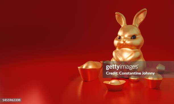 chinese new year. year of the rabbit. - yuanbao stock pictures, royalty-free photos & images