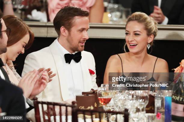 74th ANNUAL GOLDEN GLOBE AWARDS -- Pictured: Actor Ryan Gosling and actress Olivia Hamilton at the 74th Annual Golden Globe Awards held at the...