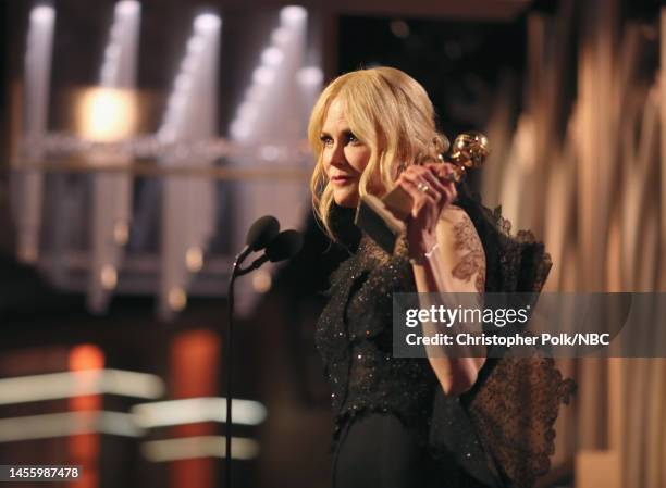 75th ANNUAL GOLDEN GLOBE AWARDS -- Pictured: Actor Nicole Kidman accepts the Best Performance by an Actress in a Limited Series or a Motion Picture...