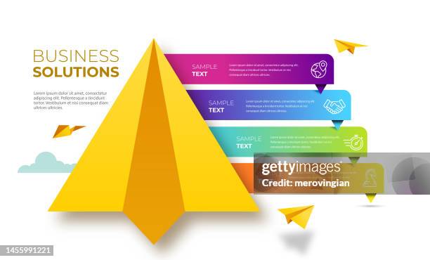 paper airplane infographic - aviation chart stock illustrations
