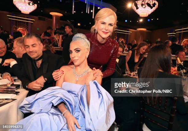 76th ANNUAL GOLDEN GLOBE AWARDS -- Pictured: Lady Gaga and Nicole Kidman at the 76th Annual Golden Globe Awards held at the Beverly Hilton Hotel on...