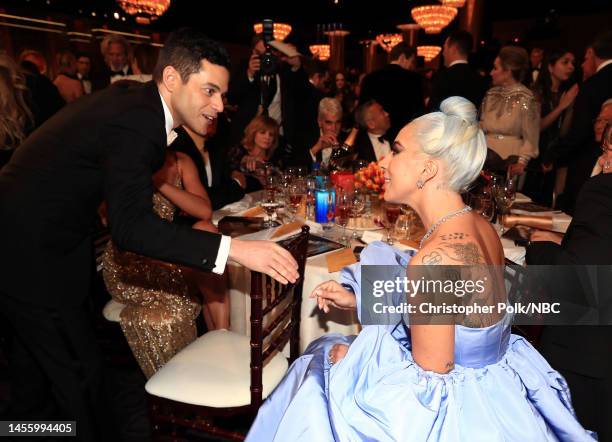 76th ANNUAL GOLDEN GLOBE AWARDS -- Pictured: Rami Malek and Lady Gaga at the 76th Annual Golden Globe Awards held at the Beverly Hilton Hotel on...