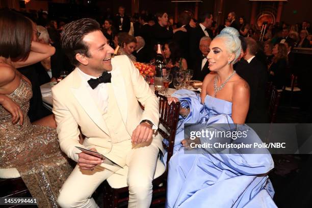 76th ANNUAL GOLDEN GLOBE AWARDS -- Pictured: Bradley Cooper and Lady Gaga at the 76th Annual Golden Globe Awards held at the Beverly Hilton Hotel on...