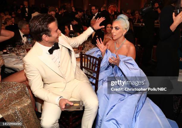 76th ANNUAL GOLDEN GLOBE AWARDS -- Pictured: Bradley Cooper and Lady Gaga at the 76th Annual Golden Globe Awards held at the Beverly Hilton Hotel on...