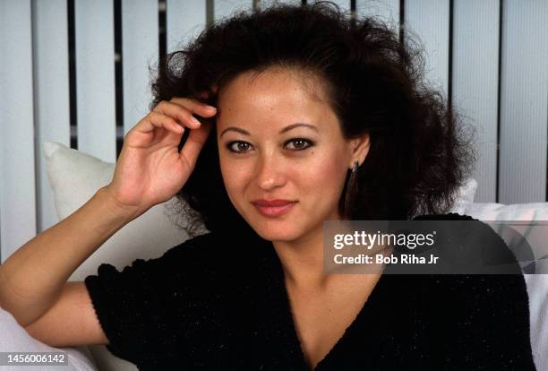 Actress Julia Nickson portrait session, February 17, 1986 in Los Angeles, California.