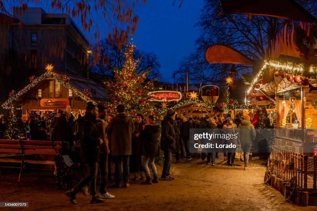 A German Xmas Market square in Bielefeld