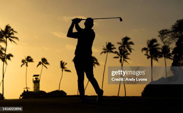 Emiliano Grillo of Argentina plays his shot from the 11th tee during the first round of the Sony Open in Hawaii at Waialae Country Club on January...