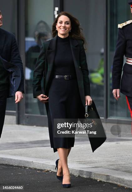 Catherine, Princess of Wales during their visit to Royal Liverpool University Hospital on January 13, 2023 in Liverpool, England. The Prince and...